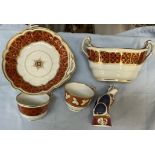 A Barr Flight & Barr Worcester twin handled sucrier together with a matching leaf dish and tea cup