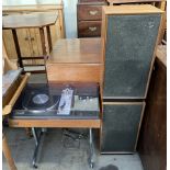 A Dynatron record player with speakers (Sold as seen,