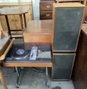 A Dynatron record player with speakers (Sold as seen,
