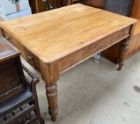 A pine kitchen table,