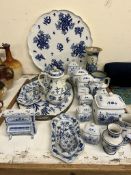 ***Unfortunately this lot has been withdrawn from sale*** A blue and white pottery table top