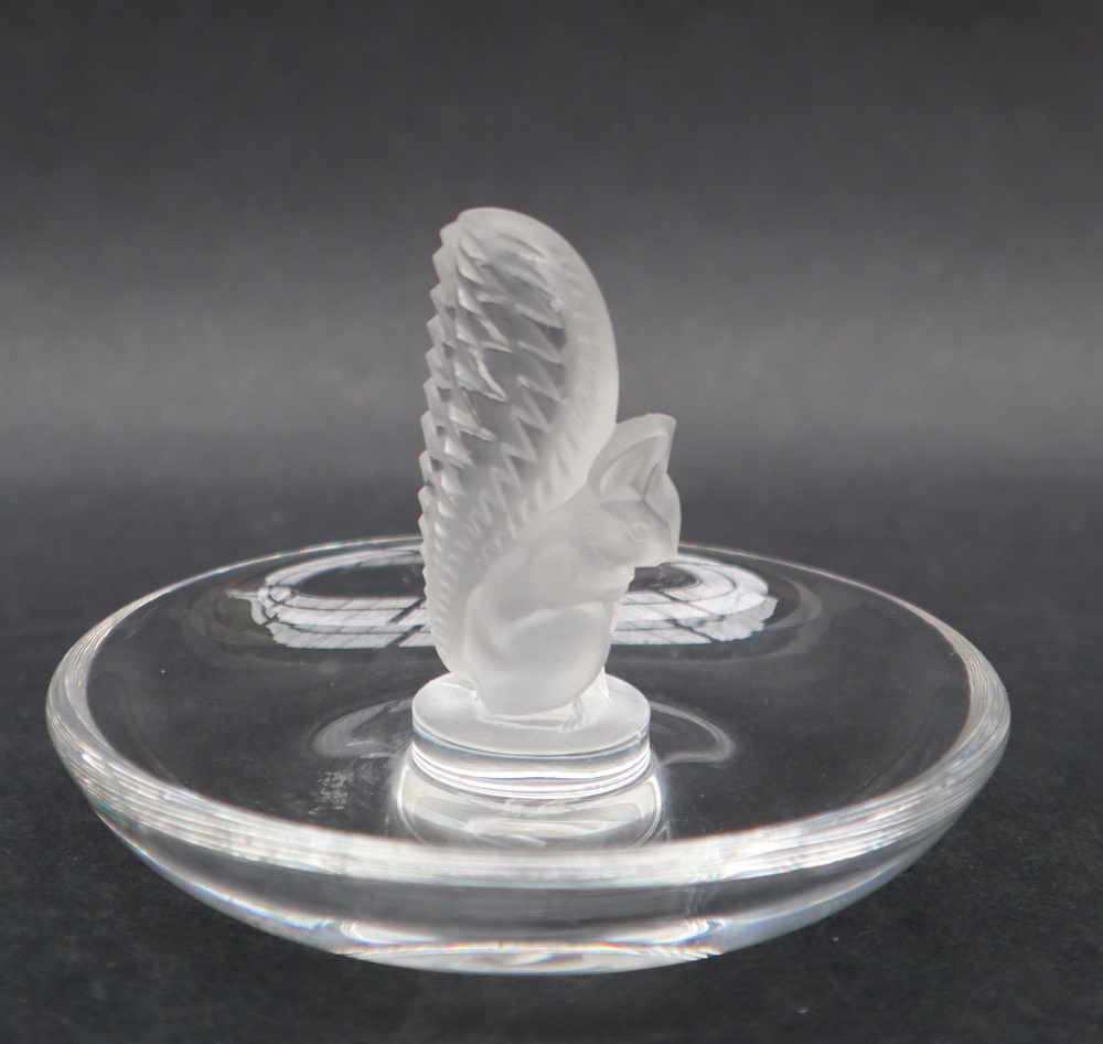 A Lalique pin tray with a central squirrel, marked Lalique France, - Image 2 of 5