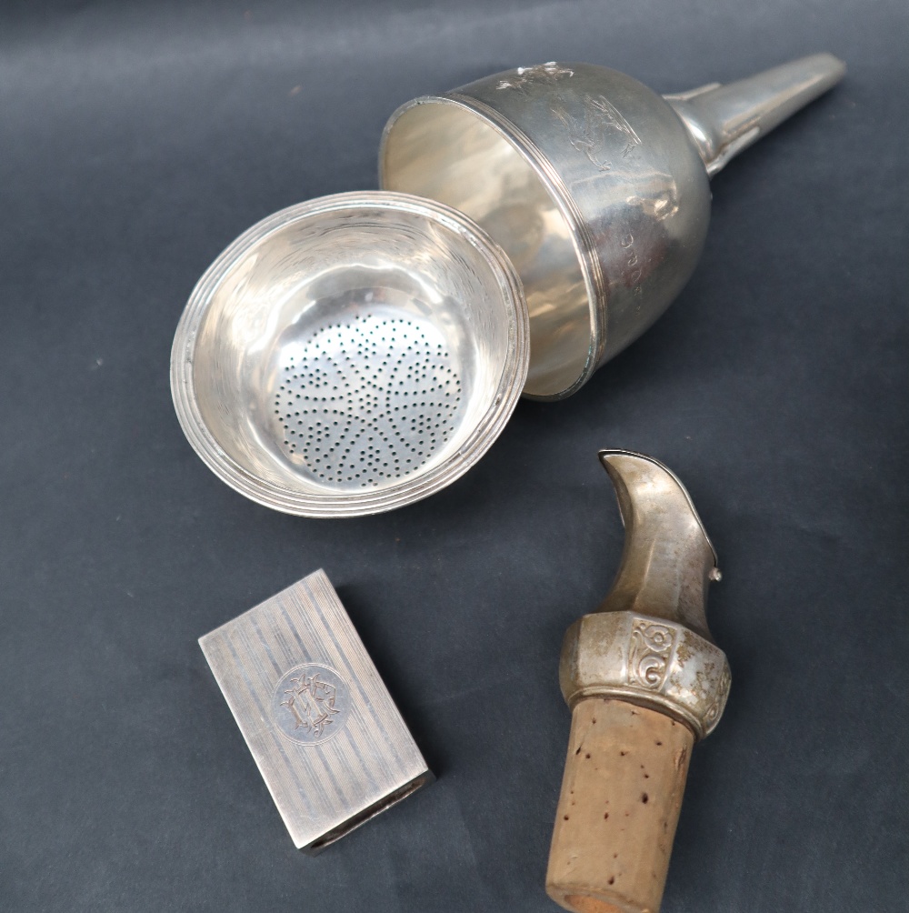 A George III silver wine funnel, with a removable filter, London, 1807, - Image 2 of 2