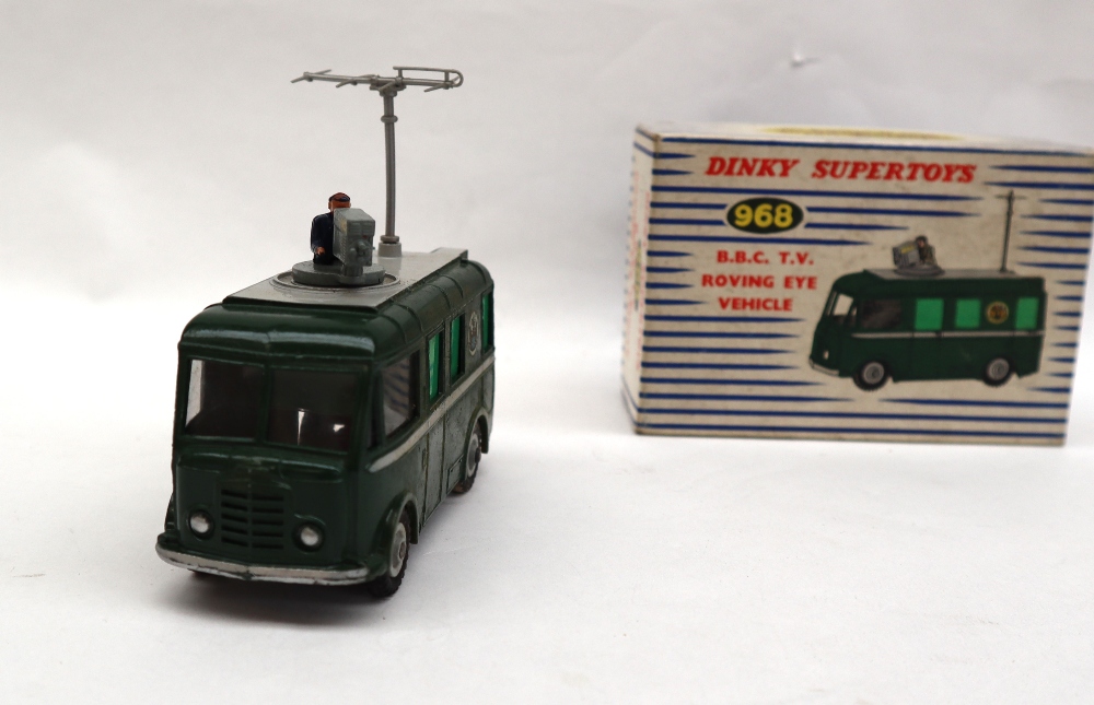 A Dinky Supertoys 968 BBC TV Roving Eye Vehicle, dark green body, grey grooved hubs, BBC crest, - Image 3 of 4