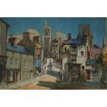 Will Evans A Swansea street scene Watercolour Signed and dated '42 38 x 56cm ***Artists Resale