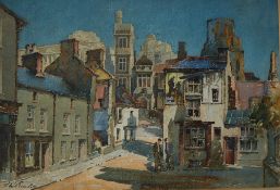 Will Evans A Swansea street scene Watercolour Signed and dated '42 38 x 56cm ***Artists Resale