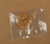 An Edward VII gold half sovereign,