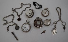 A Victorian silver pair cased half hunter pocket watch,