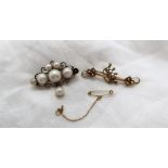 An Edwardian pearl set brooch,