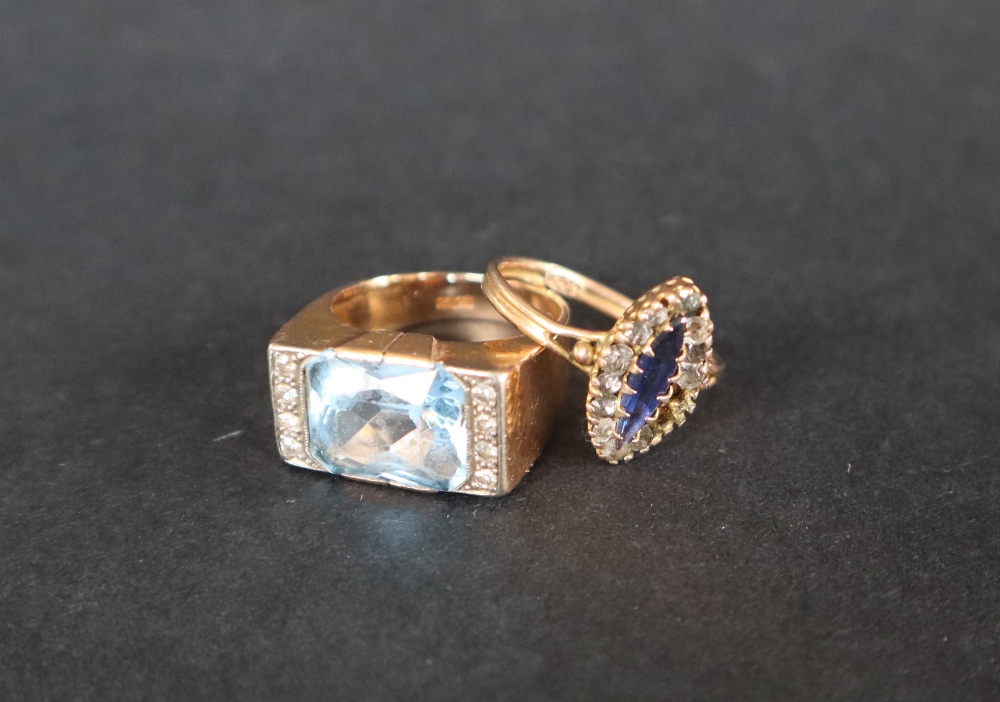 An 18ct gold topaz and diamond dress ring, - Image 3 of 7