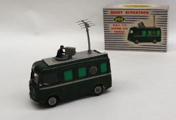 A Dinky Supertoys 968 BBC TV Roving Eye Vehicle, dark green body, grey grooved hubs, BBC crest,