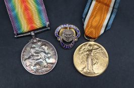 Two World War I medals including the British War Medal and the Allied Victory Medal issued to 10763
