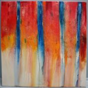 John Barker Urban Sunrise Oil on canvas Signed 90 x 90cm **Artist resale rights may apply**
