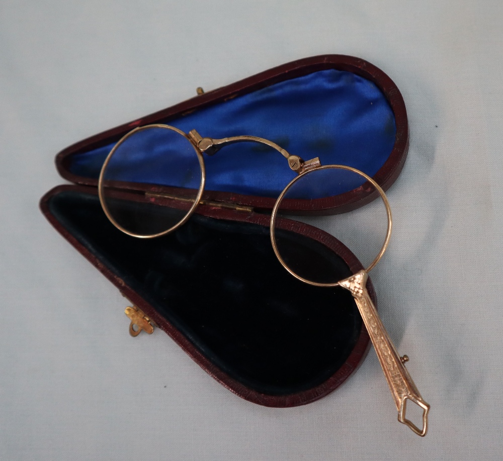 A white metal mounted tortoiseshell glasses of oval form, - Image 4 of 8