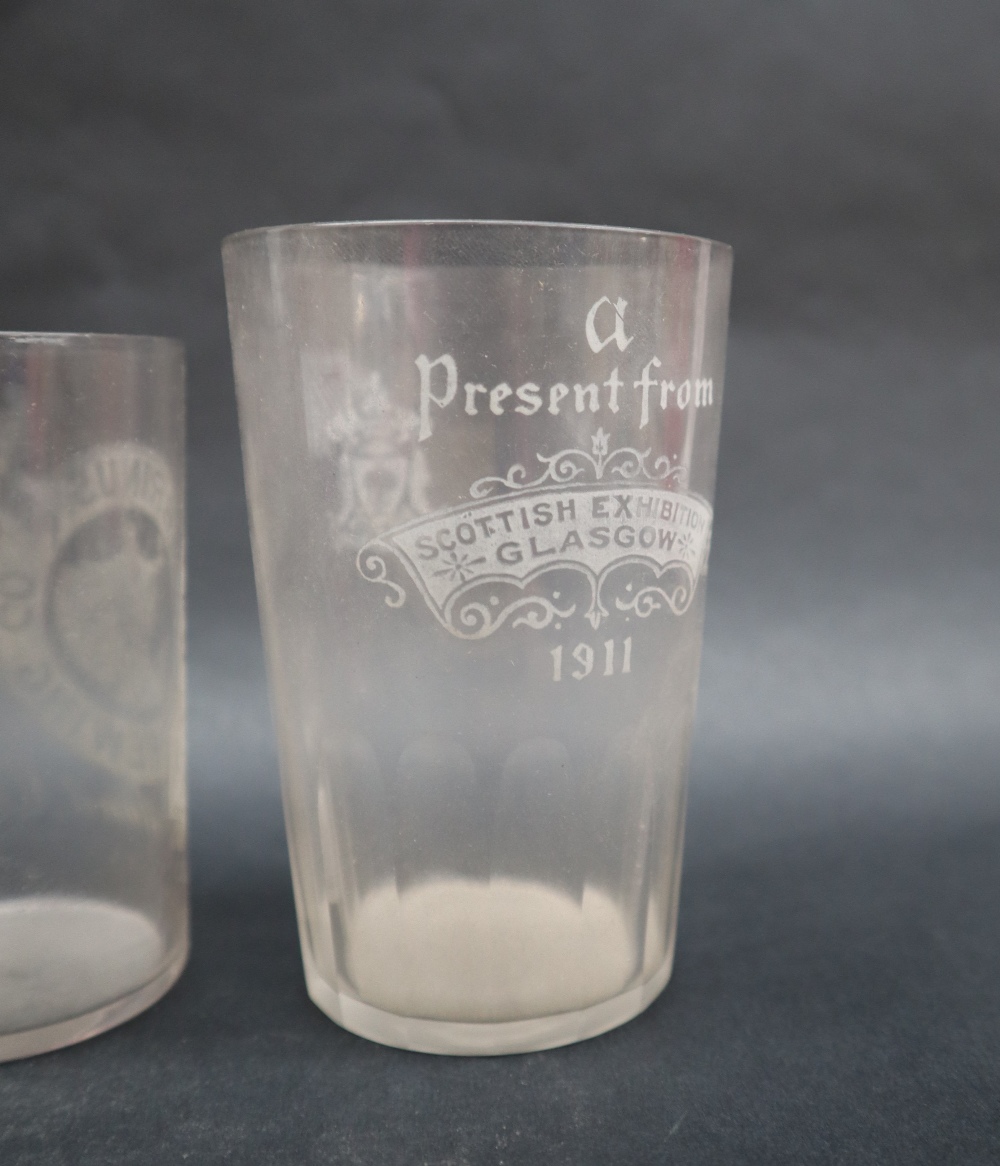 A 19th century Masonic toasting glass, engraved with the Square and Compass and a letter G, 6. - Image 5 of 5