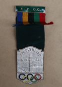 Olympic Games - London 1948 - An Olympic Committee members lapel badge,
