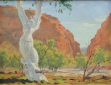 John A Gardner (Australian 1906 - 1987) Impressionist Australian landscape Oil on canvas laid on