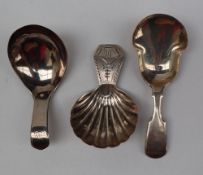 A George III silver caddy spoon, with a shell shaped bowl, London, 1796,