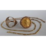 A Victorian gold sovereign,