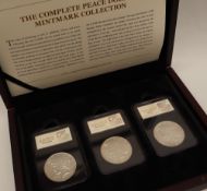 The complete Peace Dollar Mintmark collection, including a 1921 Philadelphia,