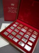 A set of twenty five Elizabeth our Queen silver ingots,