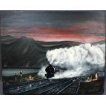 Brian Reeves Full steam ahead Oil on canvas Signed Label verso 40 x 50cm ***Artists Resale Rights