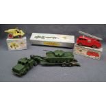 Dinky Supertoys 660 Tank Transporter with green body and trailer, in original box,