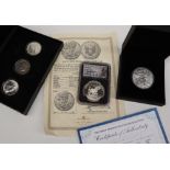 A 1972 silver $1 gem proof, together with a 2016 silver eagle dollar 1972, with box and certificate,