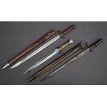 A British Army 1907 pattern bayonet by Wilkinson, the straight fullered blade,