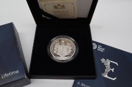 A United Kingdom 2018 sapphire coronation silver Piedfort £5 coin,