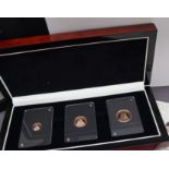 The Greatest Briton three coin Sovereign set, dated 2020 comprising a quarter Sovereign,