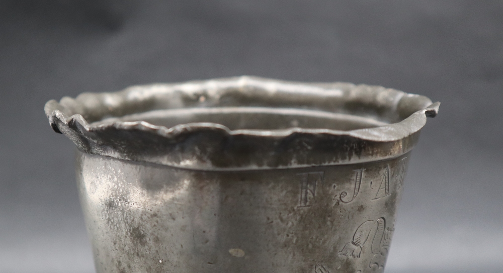 Emperor Francis Joseph I of Austria pewter foot washing beaker, of flared tapering form, - Image 15 of 15