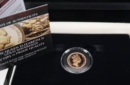 A Queen Elizabeth II Gold Sovereign of 1985 in proof quality,