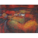 Chris Griffin Hill Farm Acrylic on canvas Signed and label verso,
