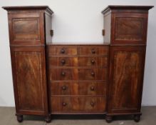 A Victorian mahogany wardrobe / chest of drawers,