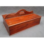 A 19th century mahogany butlers cutlery tray of rectangular form with a raised cut out handle and