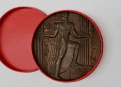 Olympics -1936 Berlin Olympic Games bronze participation medal with original case,
