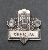 Olympics - A white metal Official's pin badge for the Xth Olympiad Los Angeles 1932,