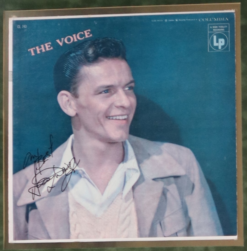 Frank Sinatra, The Voice, album cover and record, framed and mounted, - Image 2 of 3
