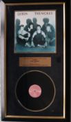 Queen, The Works, album cover and record, framed and glazed,