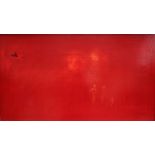 John Barker Abstract in red, with figures in the foreground Oil on board Signed and dated '98 50.