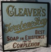 An advertising mirror for "Cleaver's Terelene Soap, Best soap in existence for the complexion",