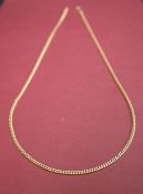 An 18ct yellow gold necklace with twisted oval links, 51cm long,