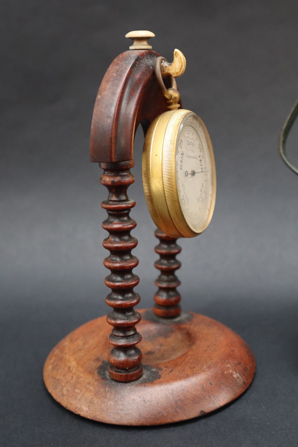 A gilt metal compensated pocket barometer, with a silvered dial, - Image 3 of 7