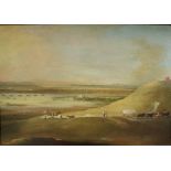 Wilson Portchester Castle within a landscape scene Oil on board Label verso 30 x 42cm