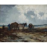 Guy Pennamen Vrack gatherers, Brittany Oil on canvas Signed 56.5 x 69.