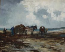 Guy Pennamen Vrack gatherers, Brittany Oil on canvas Signed 56.5 x 69.