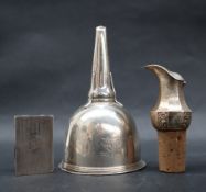 A George III silver wine funnel, with a removable filter, London, 1807,