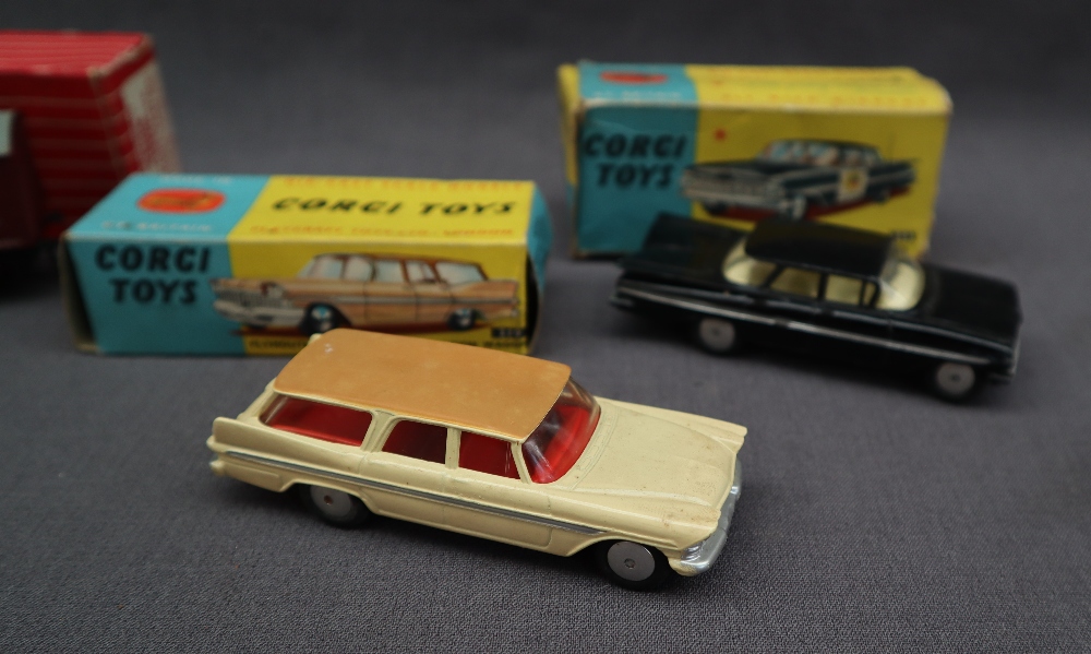 A Corgi Toys 219 Plymouth Sports Suburban Station Wagon with a brown roof, - Image 2 of 3