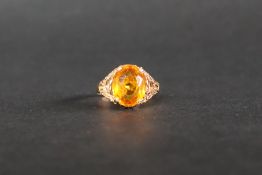 An 18ct yellow gold gem set ring, size P 1/2 approximately 4.